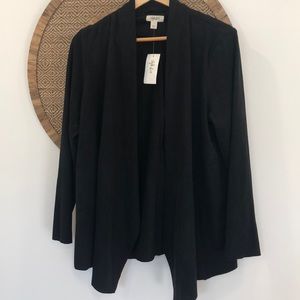Faux Suede Open Front Cardigan NWT Large
